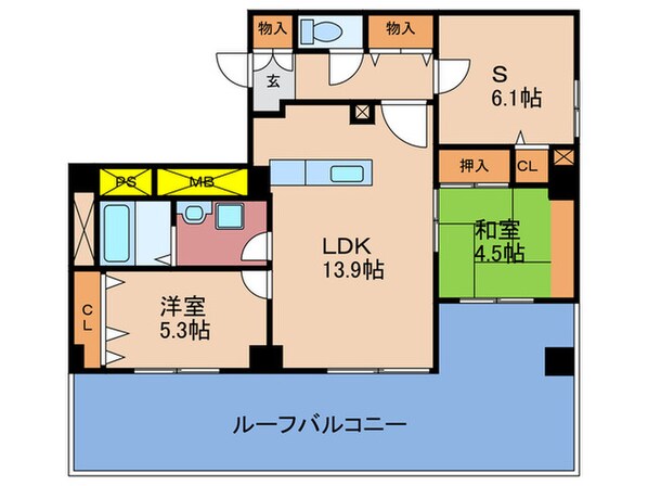 ロイヤルハイツ床田の物件間取画像